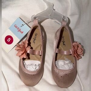 Cat & Jack Girls Pink Glitter Flower Mary Jane Shoes Toddler Size 5 NWT